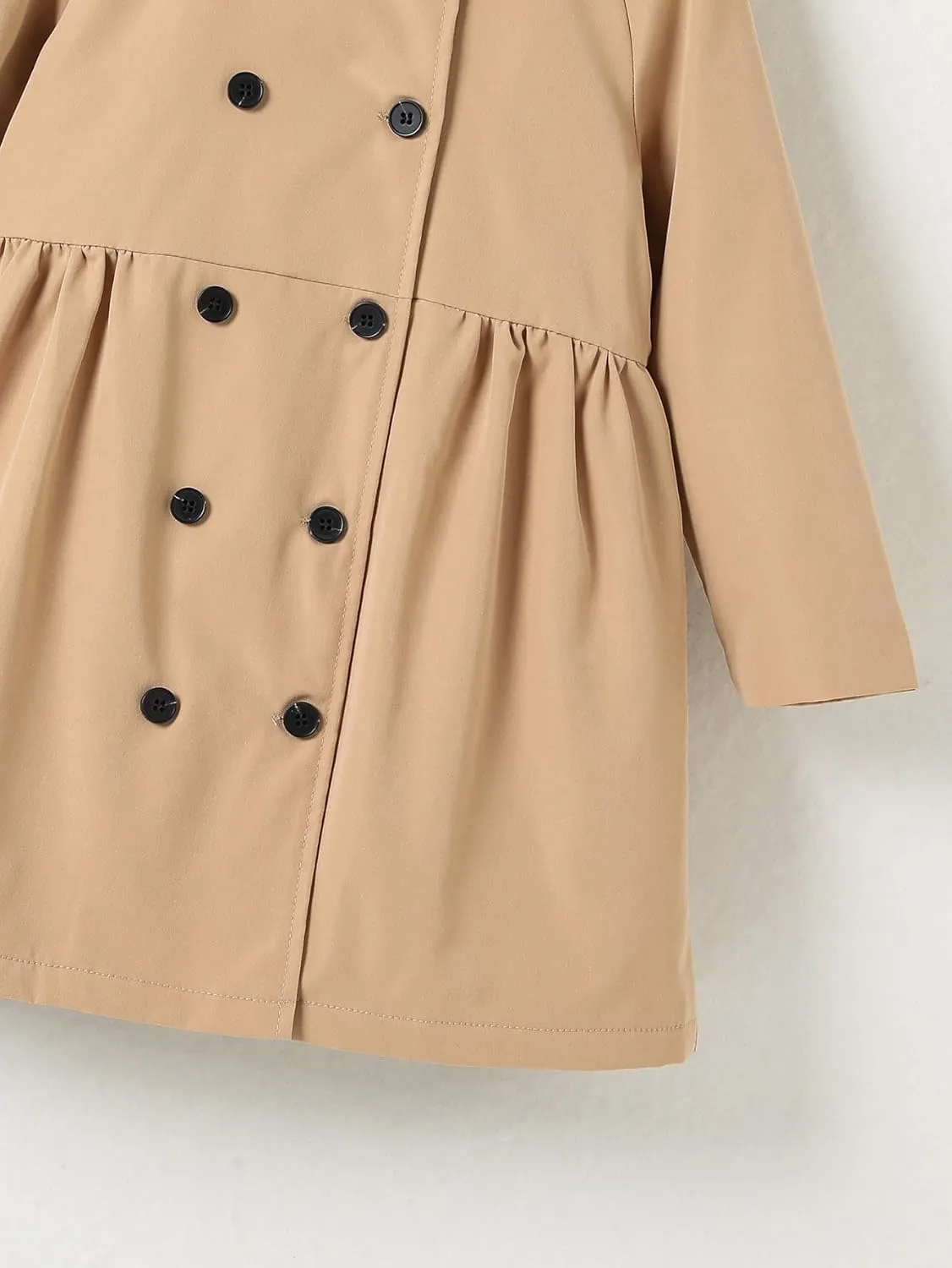 SOLY HUX Toddler Girl's Double Breasted Long Sleeve Trench Coat Teddy Lined Outerwear Winter Pea Coats