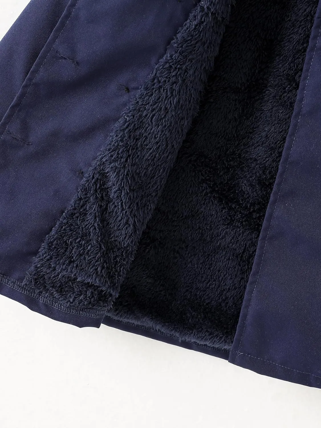 SOLY HUX Toddler Girl's Double Breasted Long Sleeve Trench Coat Teddy Lined Outerwear Winter Pea Coats