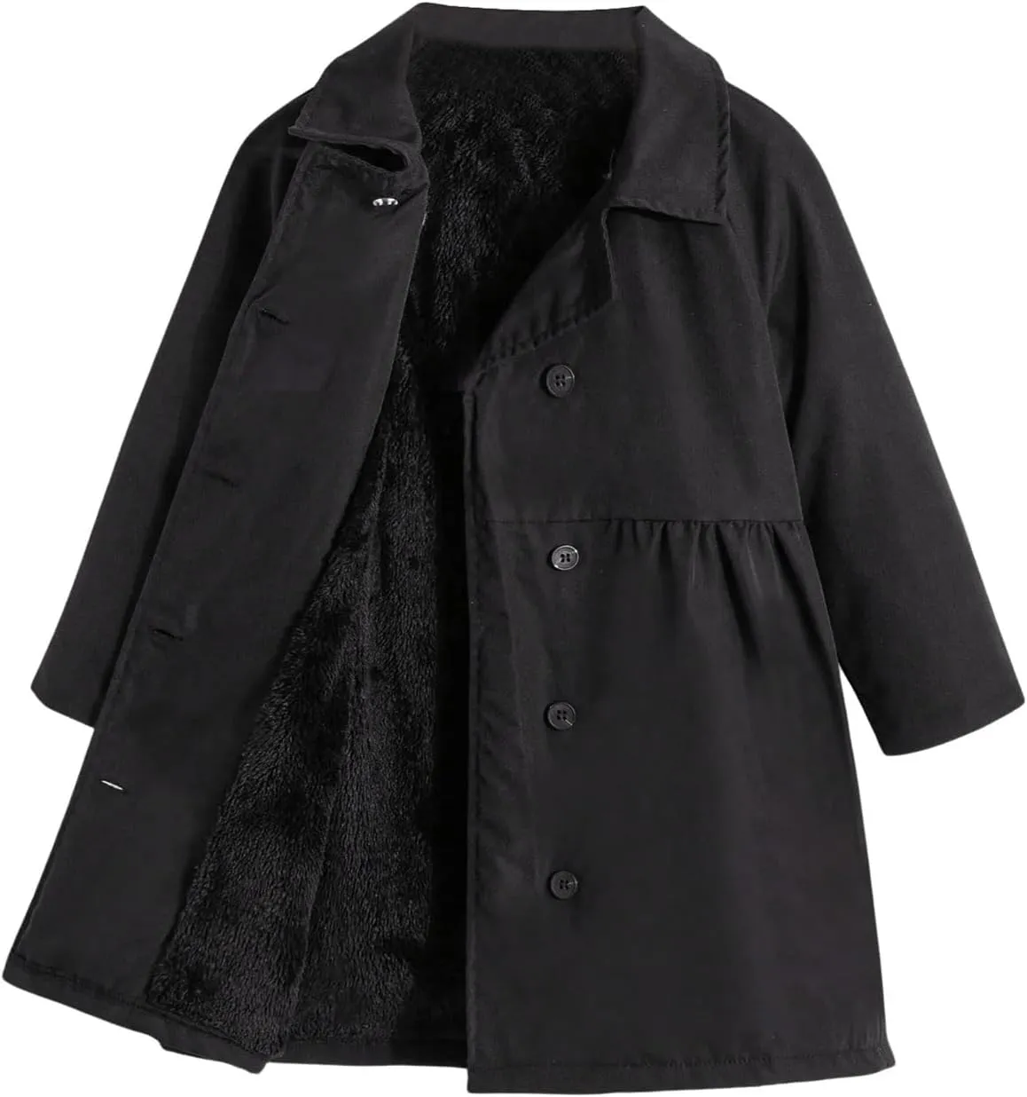 SOLY HUX Toddler Girl's Double Breasted Long Sleeve Trench Coat Teddy Lined Outerwear Winter Pea Coats
