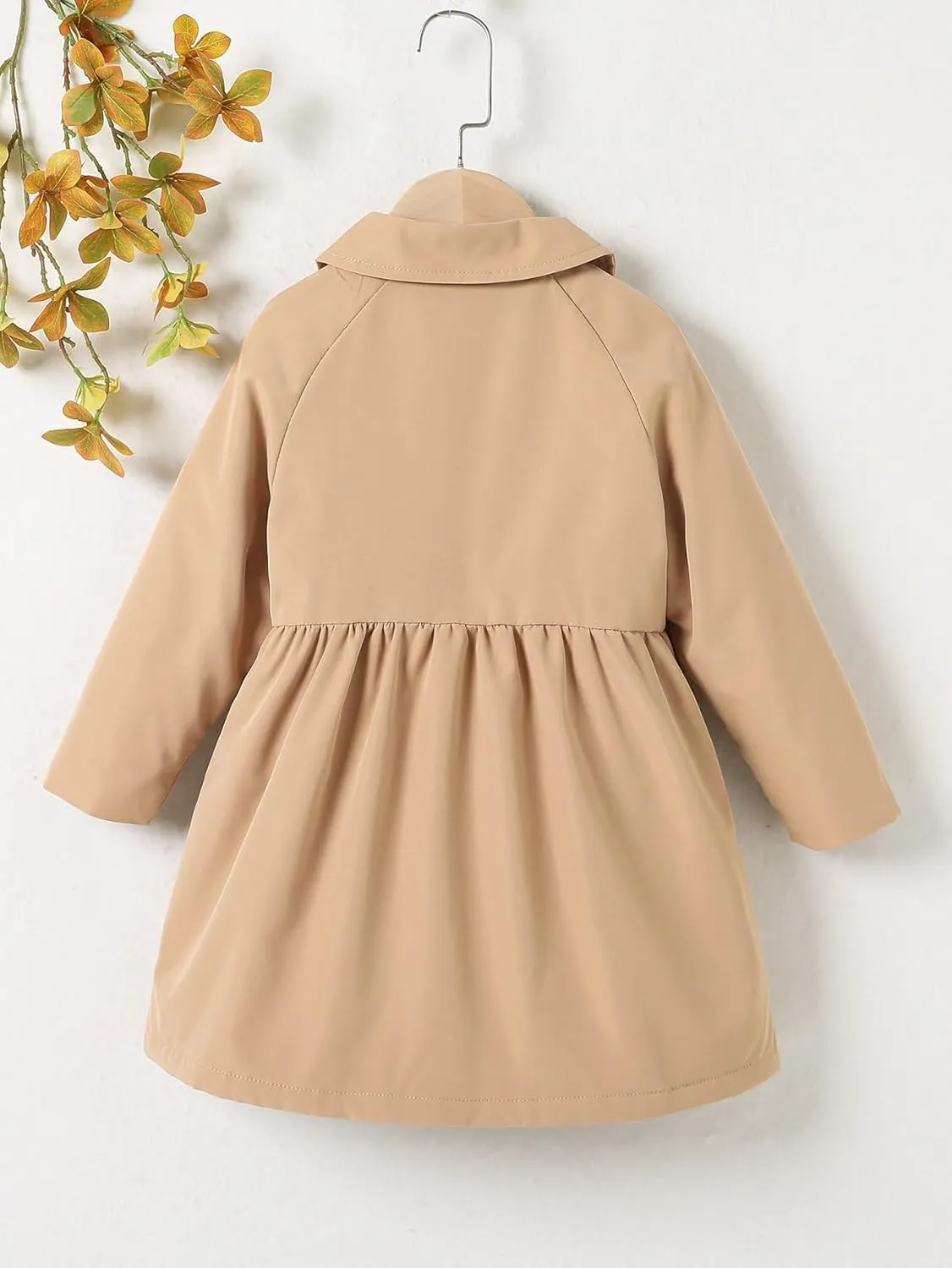 SOLY HUX Toddler Girl's Double Breasted Long Sleeve Trench Coat Teddy Lined Outerwear Winter Pea Coats