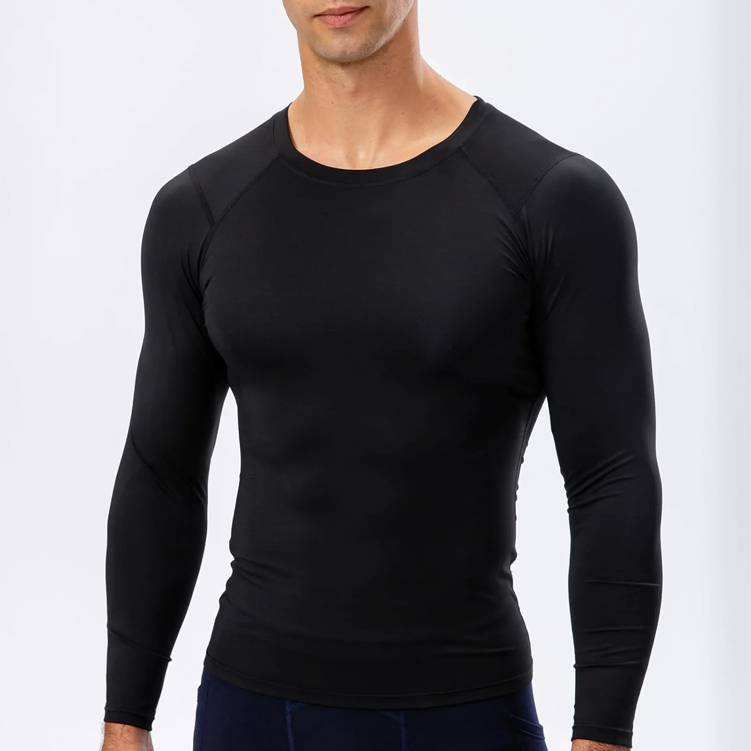 SPVISE Men's Compression Shirt Long Sleeve Athletic Workout T-Shirts Top Active Sport Baselayer Undershirt Gear Shirt Dry Fit