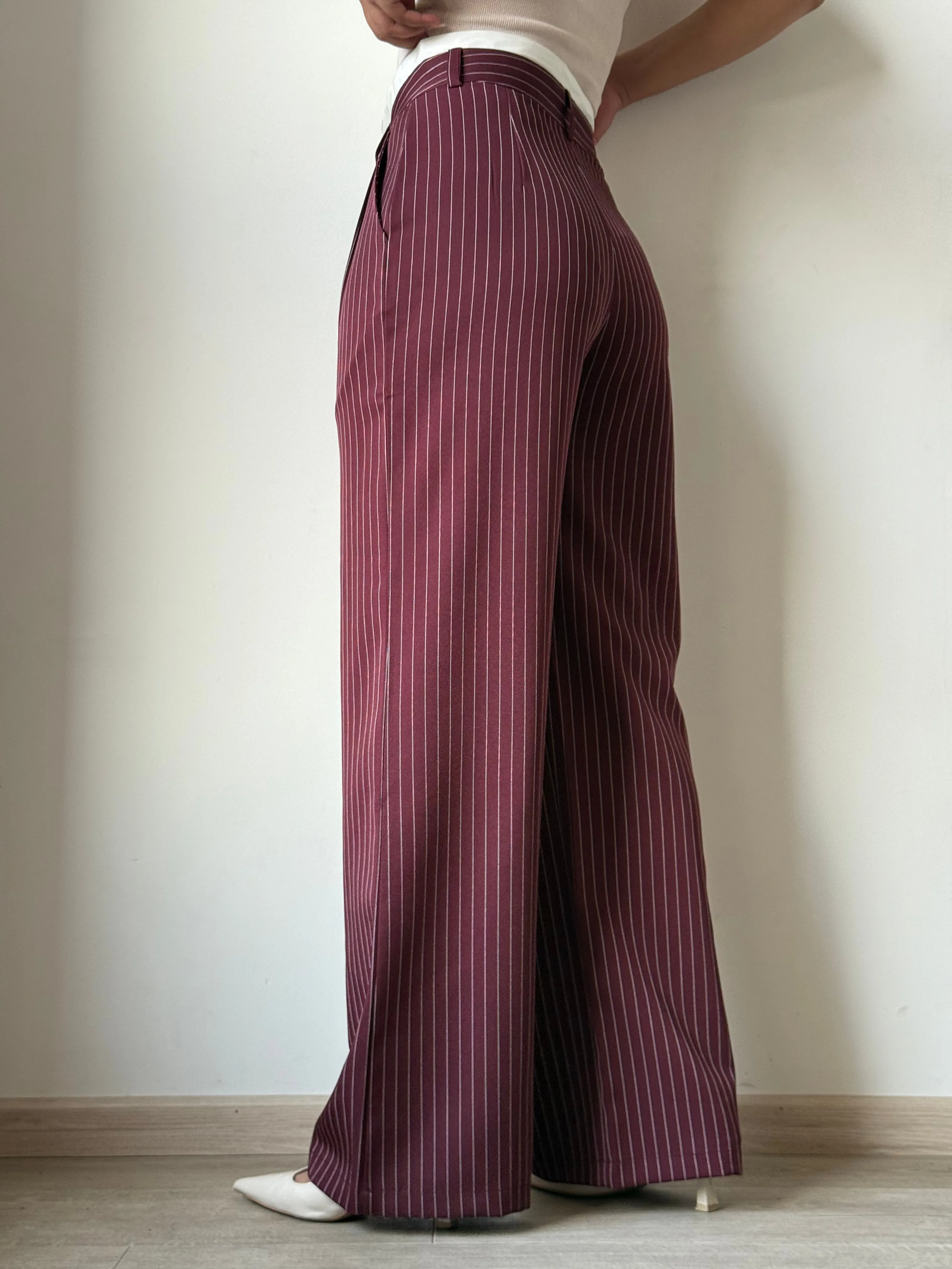 Striped Boxer Wide Leg Trousers