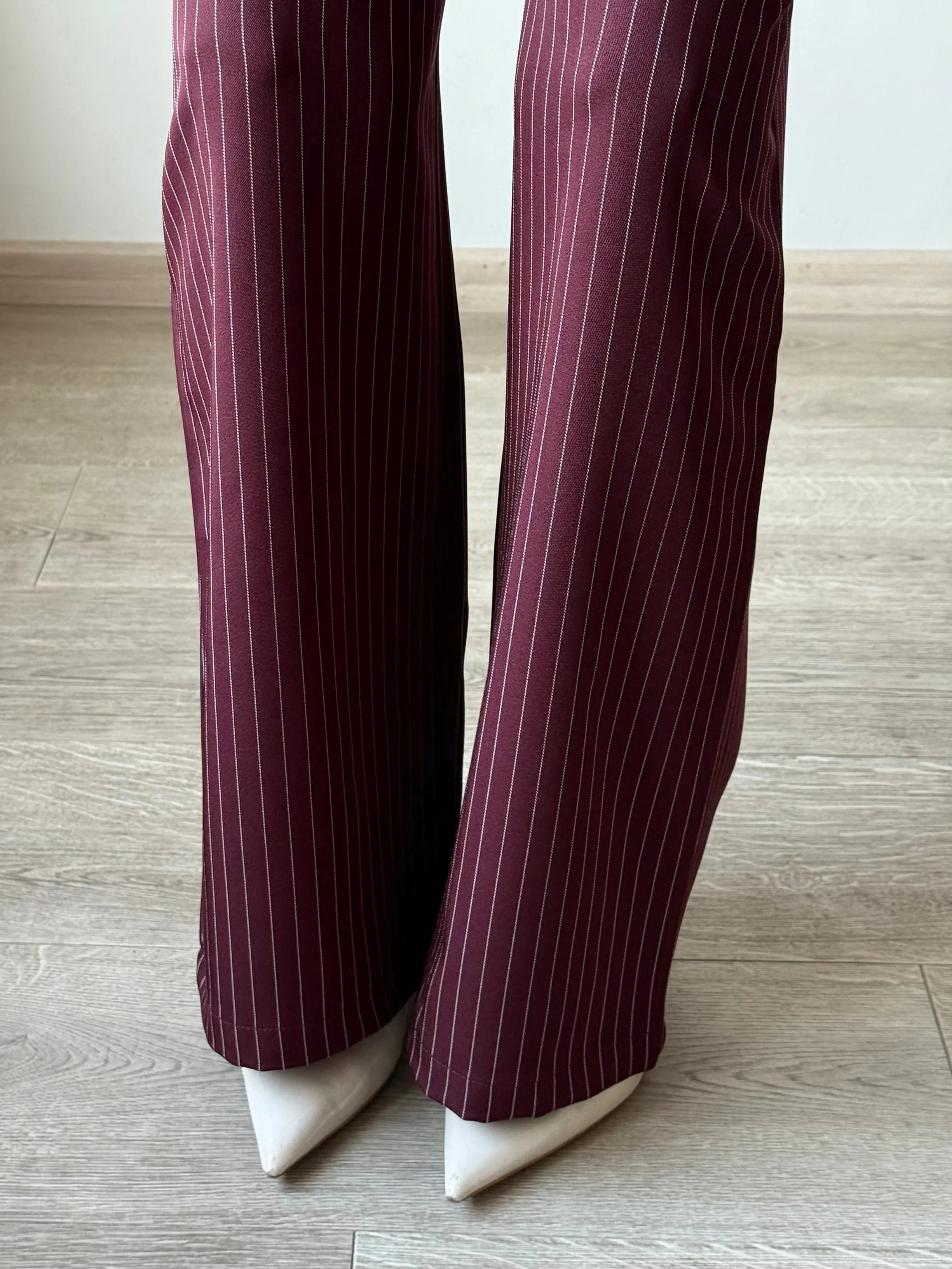 Striped Boxer Wide Leg Trousers