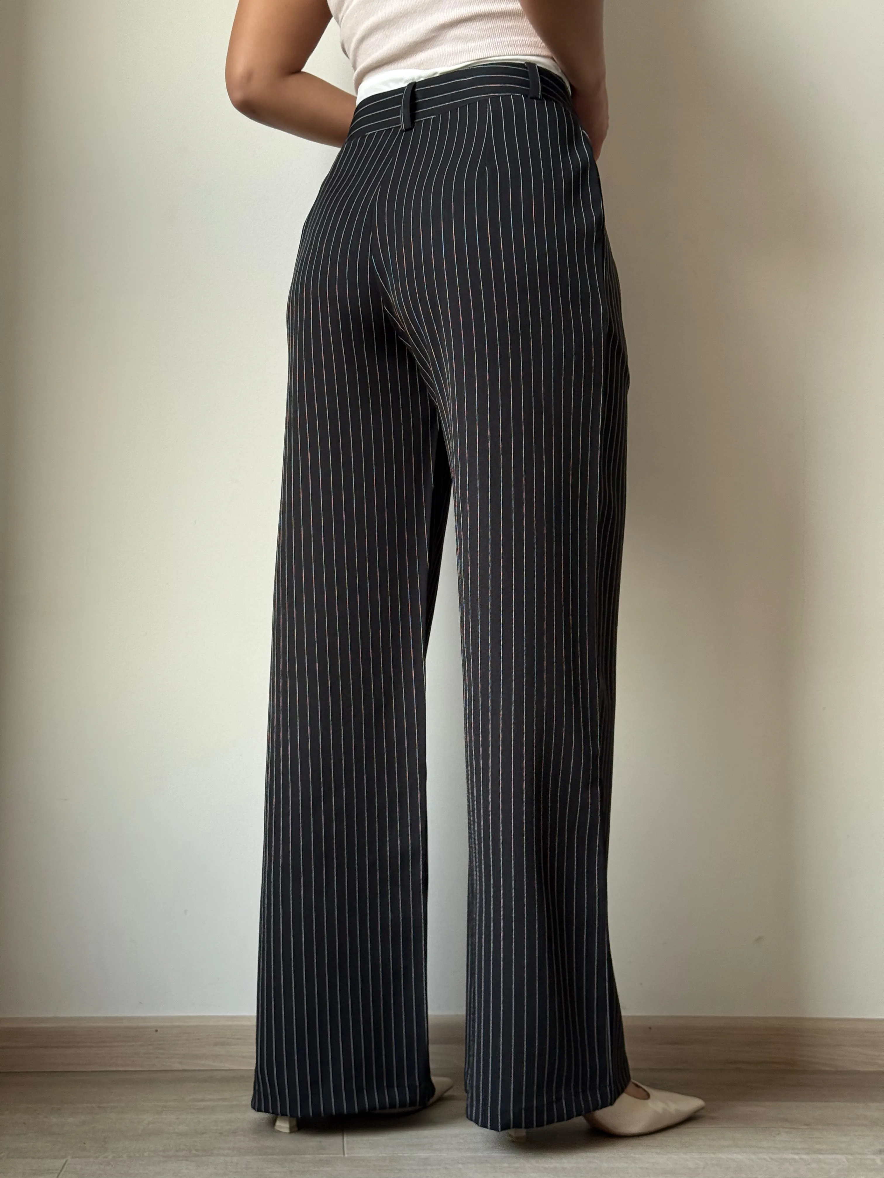 Striped Boxer Wide Leg Trousers
