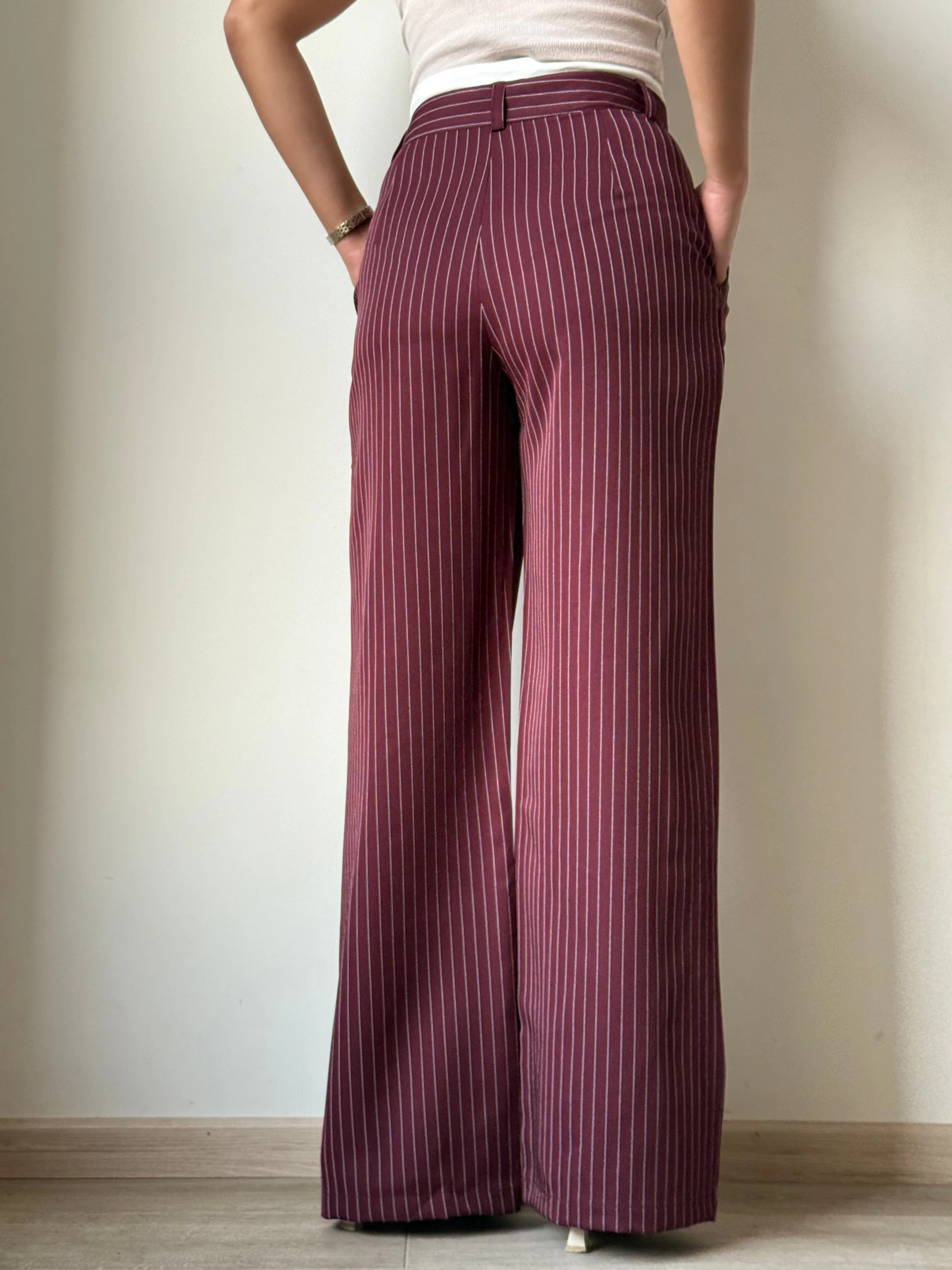 Striped Boxer Wide Leg Trousers