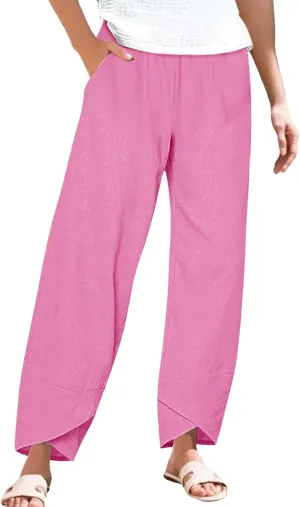 Summer Drawstring Casual Lounge Pant High Waist Beach Haren Pants Pockets Lounge Sweatpants with Pockets 2025 Spring