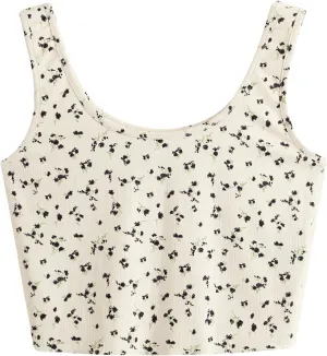 SweatyRocks Women's Casual Summer Floral Print Sleeveless Stretch Crop Tank Top