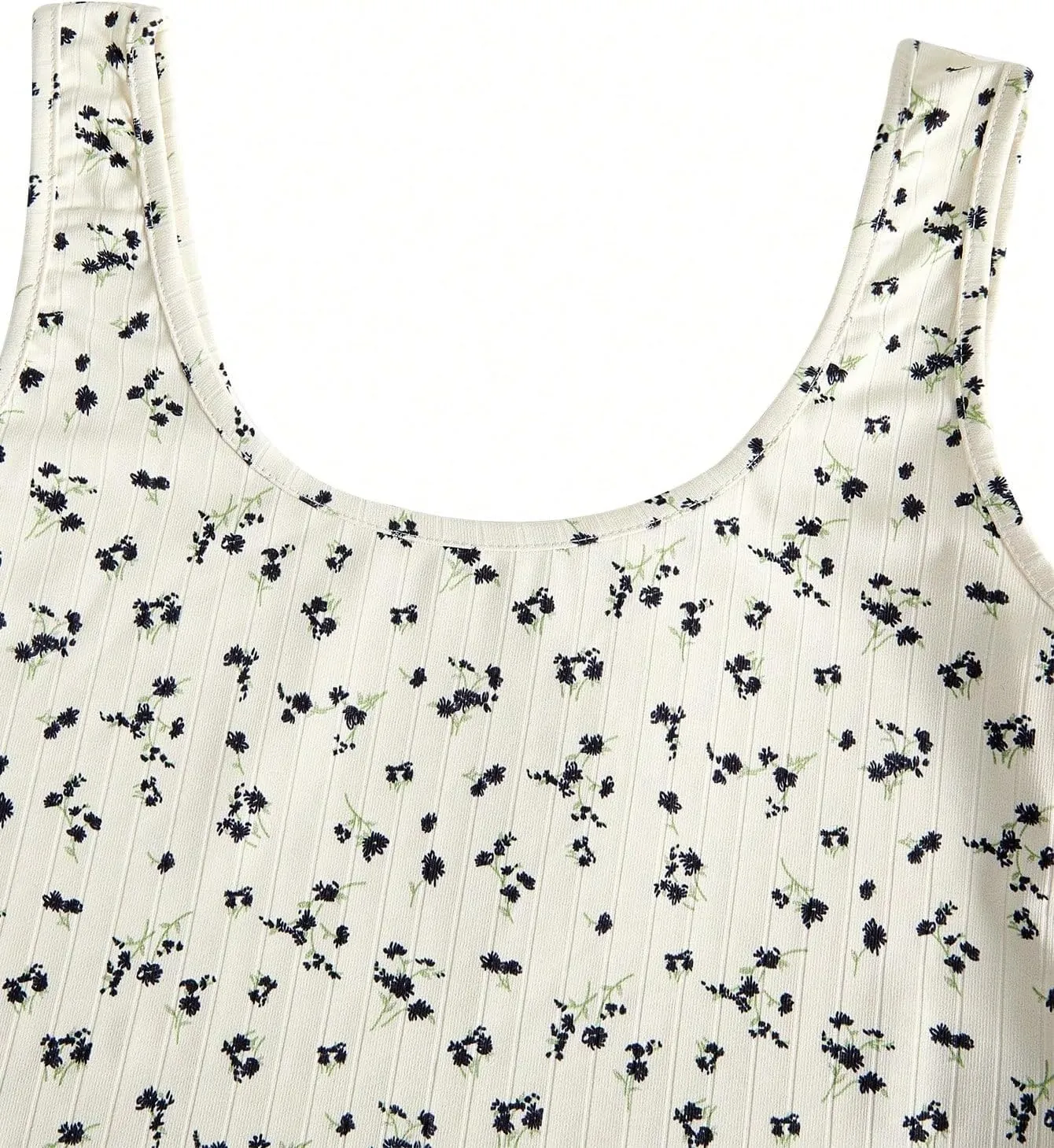 SweatyRocks Women's Casual Summer Floral Print Sleeveless Stretch Crop Tank Top