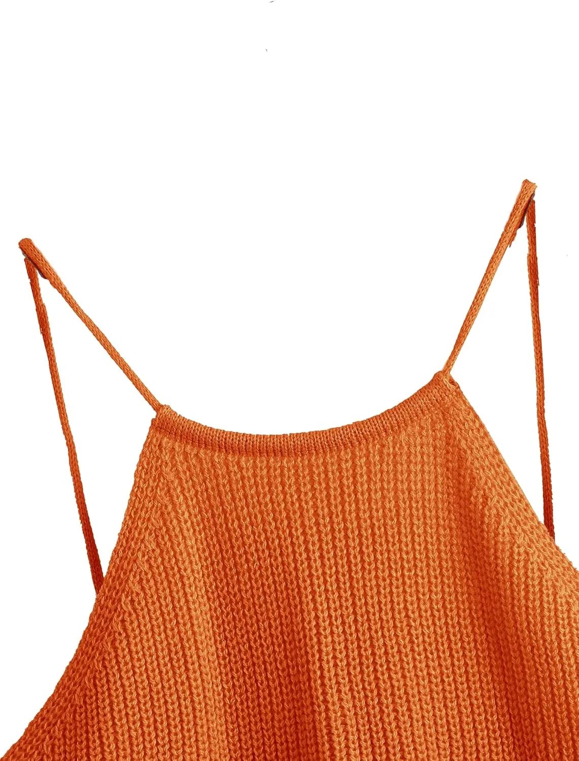 SweatyRocks Women's Sleeveless Space Dye Knit Camisole Criss Cross Backless Crop Top