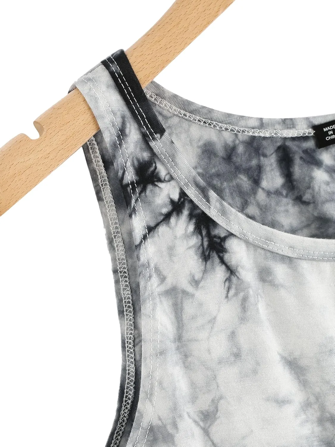 SweatyRocks Women's Tie Dye Sleeveless Workout Casual Cropped Tank Top Shirts