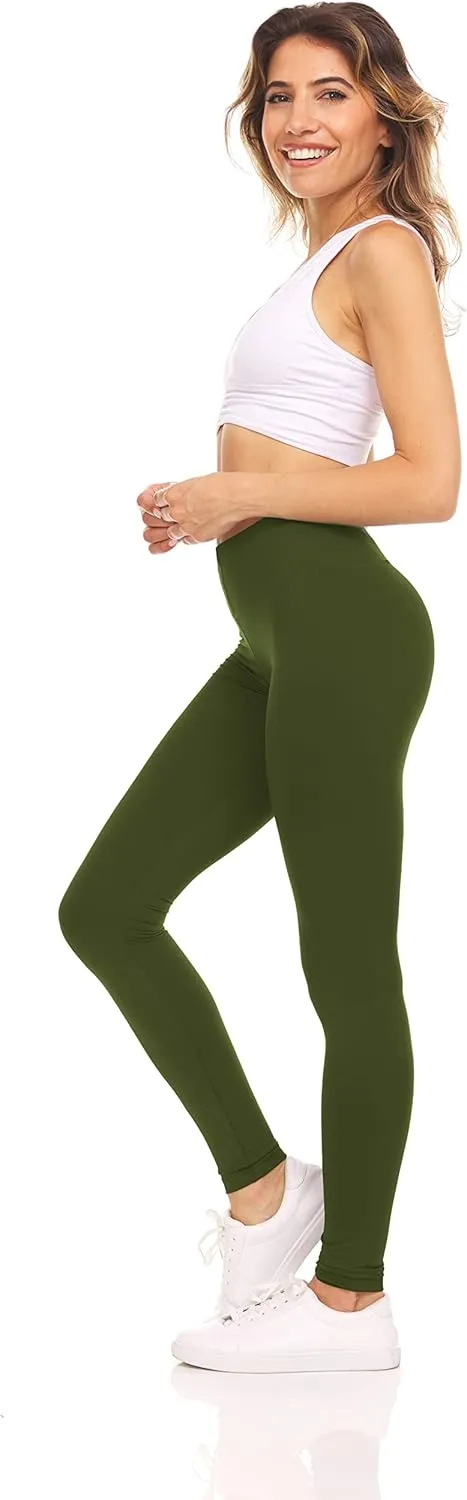Sweet Hearts Fleece Lined Leggings for Women- High Waist Winter Warm Thermal Buttery Soft Workout Yoga Pants Made in USA