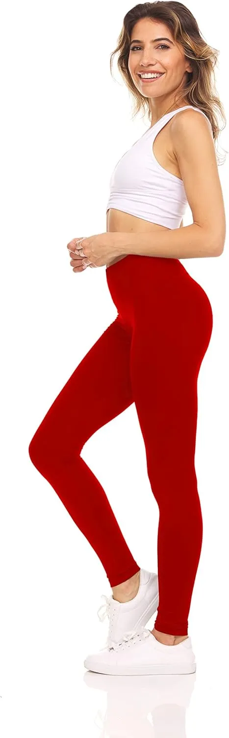 Sweet Hearts Fleece Lined Leggings for Women- High Waist Winter Warm Thermal Buttery Soft Workout Yoga Pants Made in USA