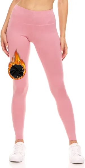 Sweet Hearts Fleece Lined Leggings for Women- High Waist Winter Warm Thermal Buttery Soft Workout Yoga Pants Made in USA