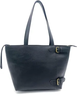 T-Shirt & Jeans Vegan Leather Tote Bag with Front Zipper Pocket Fits up to 15 inch Laptop Womens