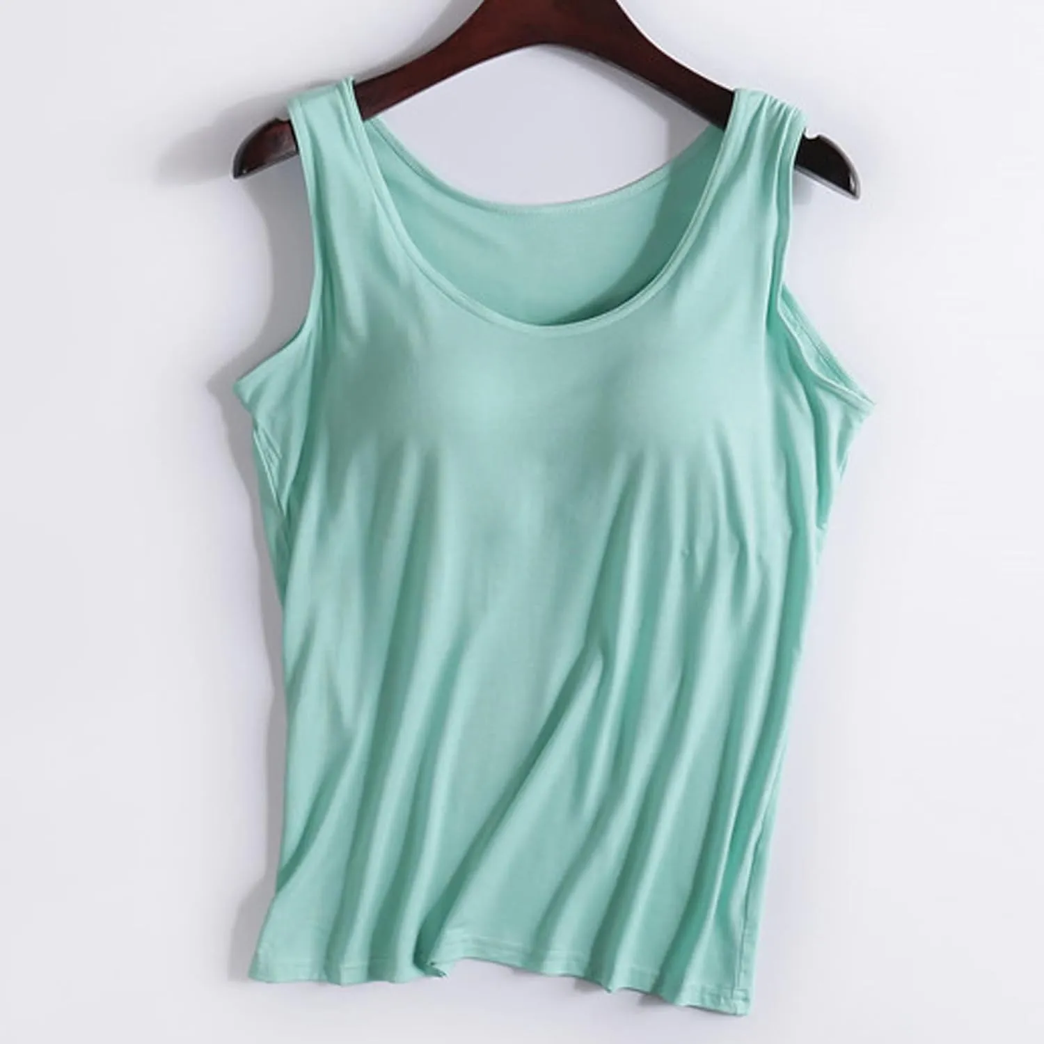 Tank Top with Built in Bra for Women Sleeveless Workout Tops Shelf Bra Tank Tops Soft Sleep Racerback Camis Yoga Shirt