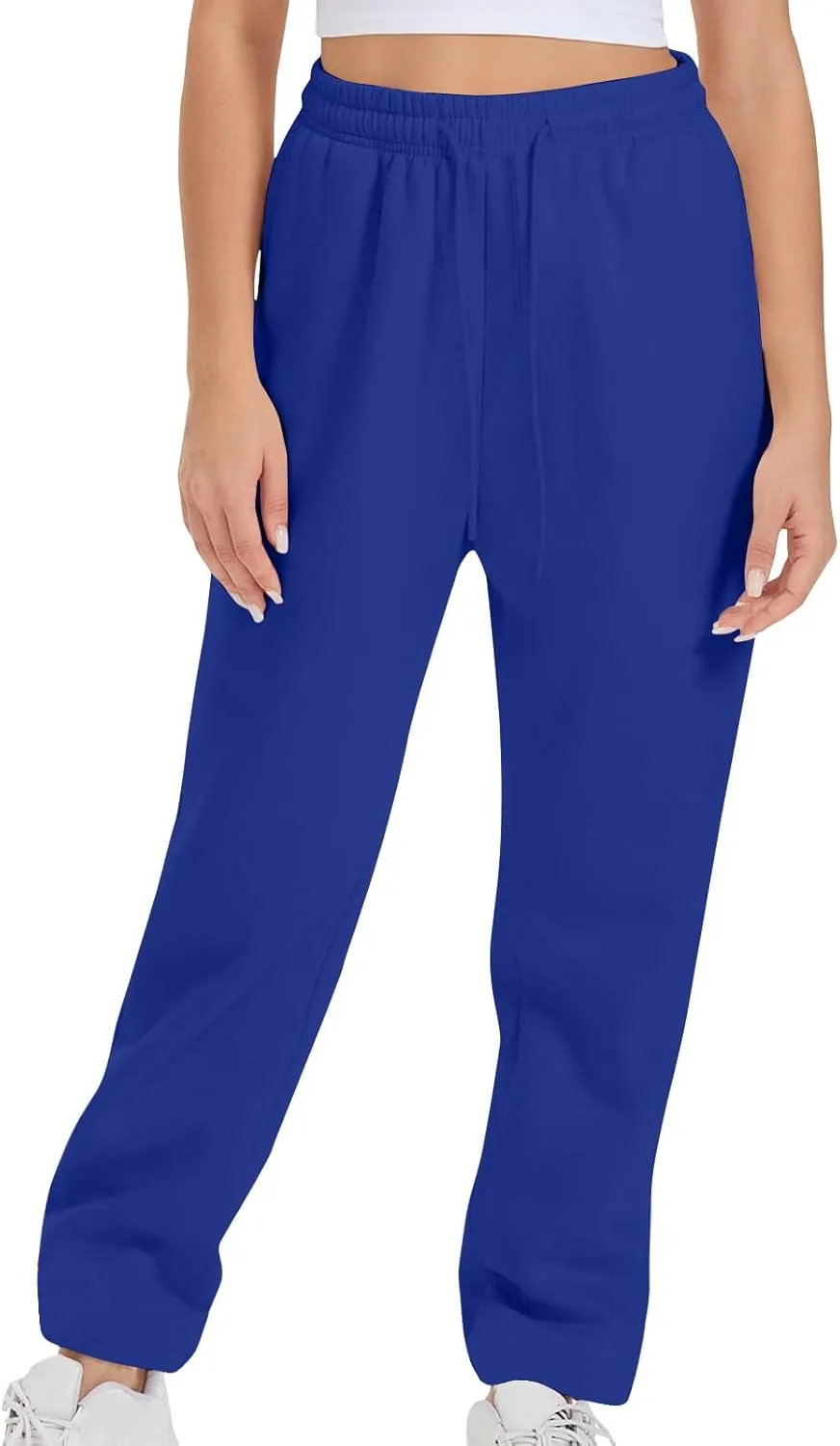 TARIENDY Women's High Waist Pants Casual Solid Color Sports Trousers Elastic-Lace-Up Sweatpants Comfy Long Pant with Pocket