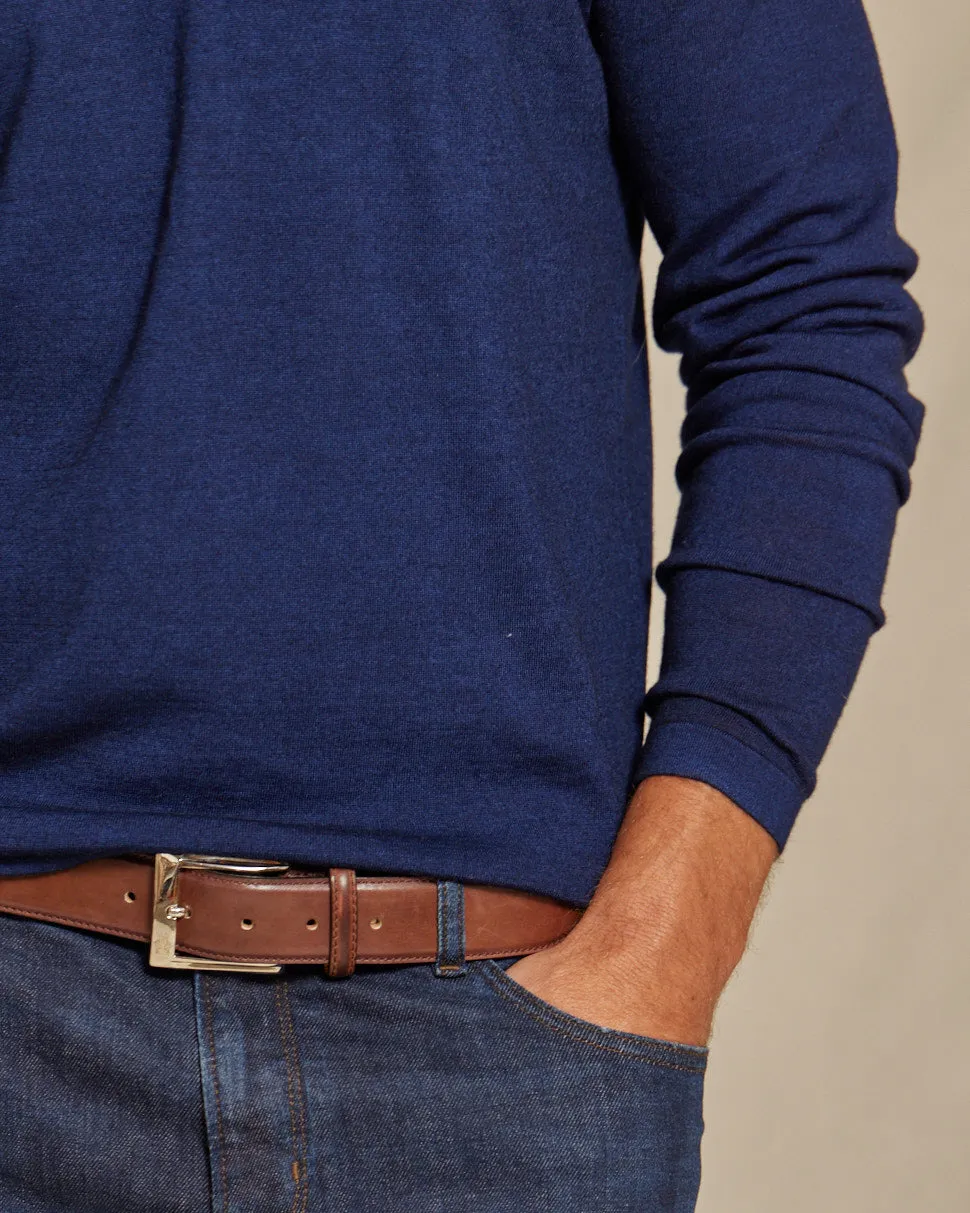 The Maxwell - LS Lightweight MERINOmax Henley Sweater - Navy