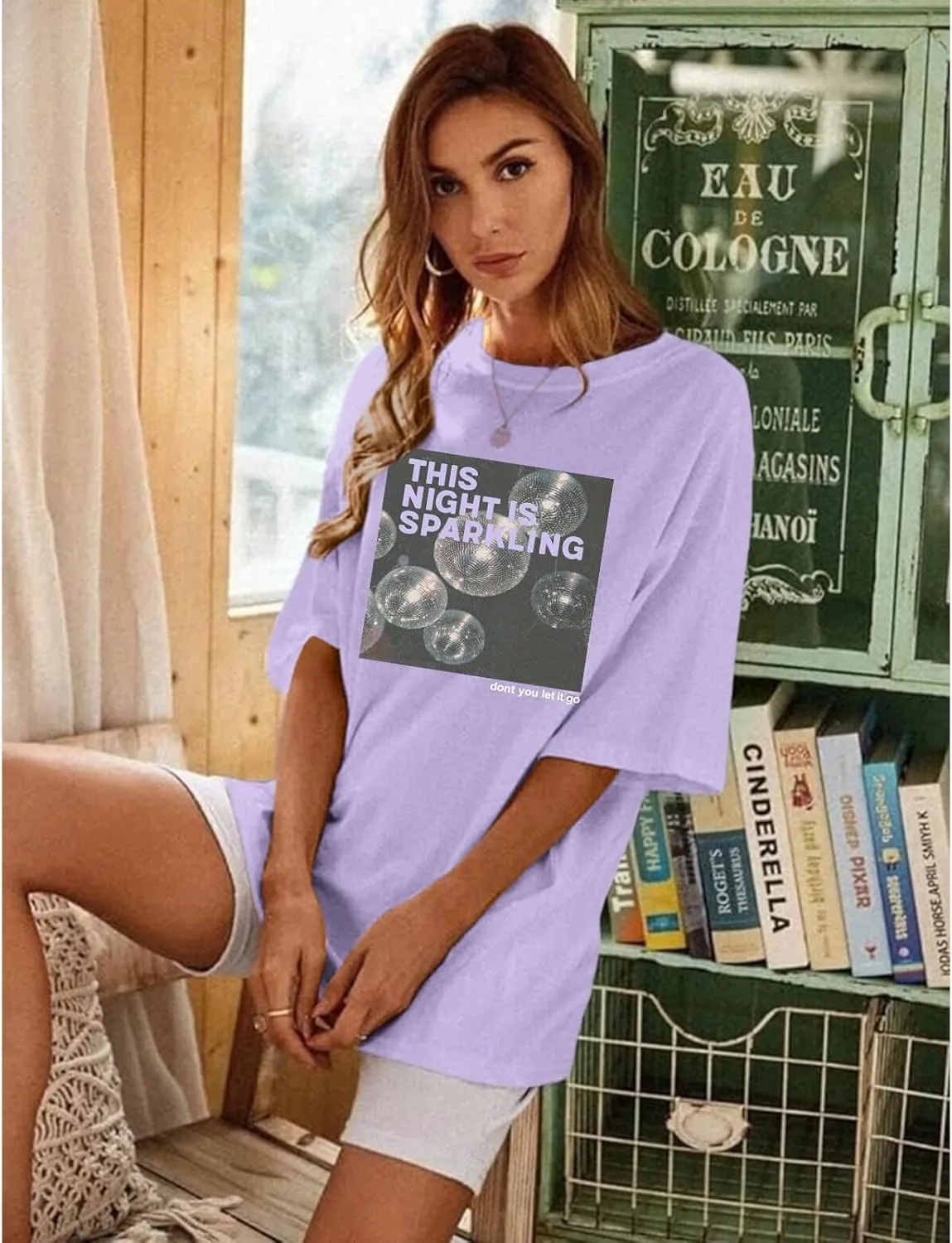 This Night is Sparkling Country Concert Shirt Women Oversized Vintage Disco Ball Graphic Tees Music Lover Gifts Tops