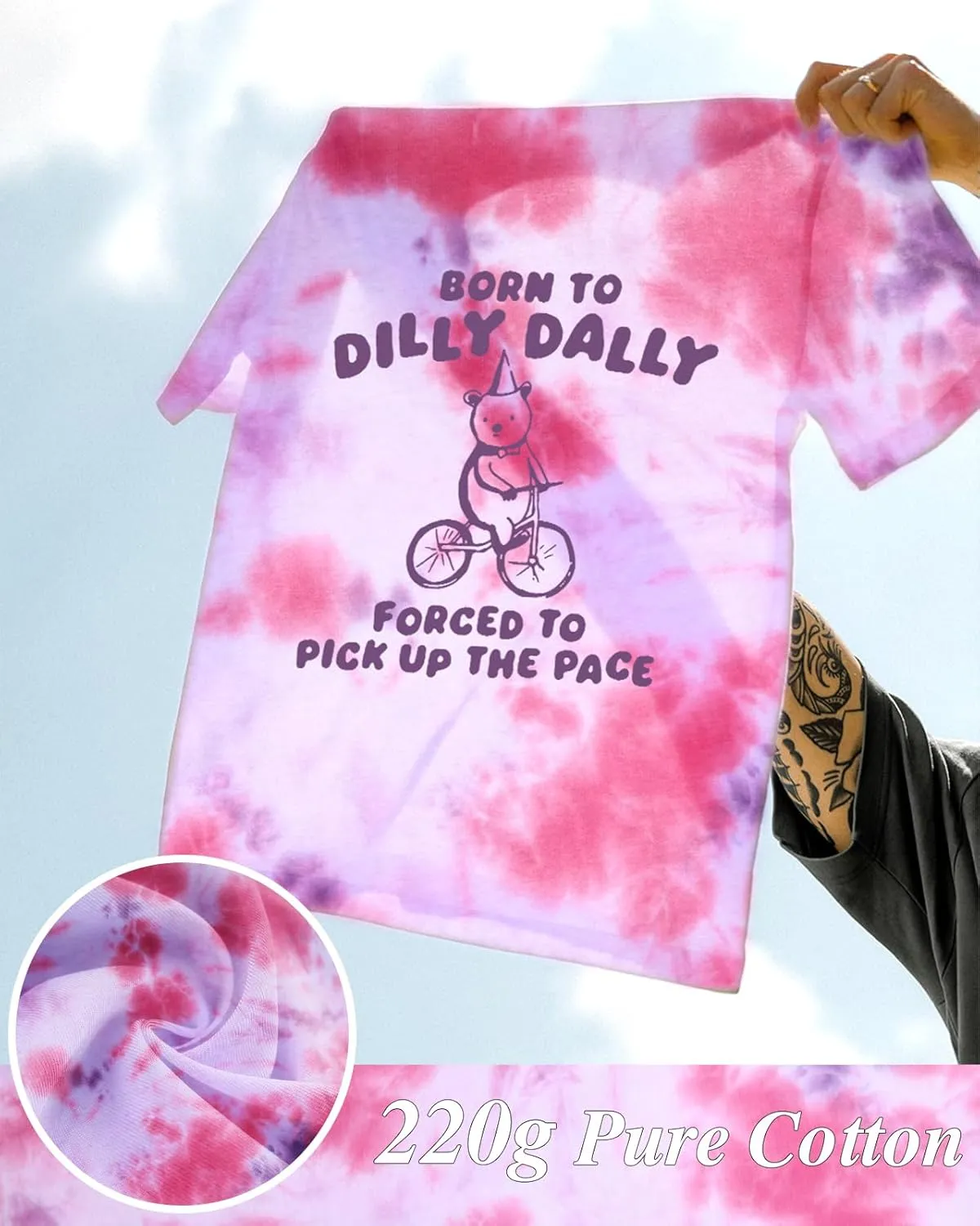 Tie Dye Shirt Women - Novelty Tie Dye T Shirt Short Sleeve Round Neck Casual Trendy Graphic Tee for Girls