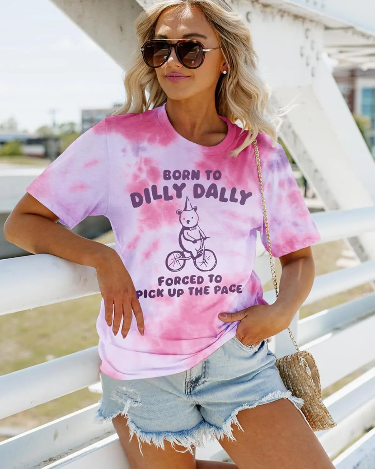 Tie Dye Shirt Women - Novelty Tie Dye T Shirt Short Sleeve Round Neck Casual Trendy Graphic Tee for Girls