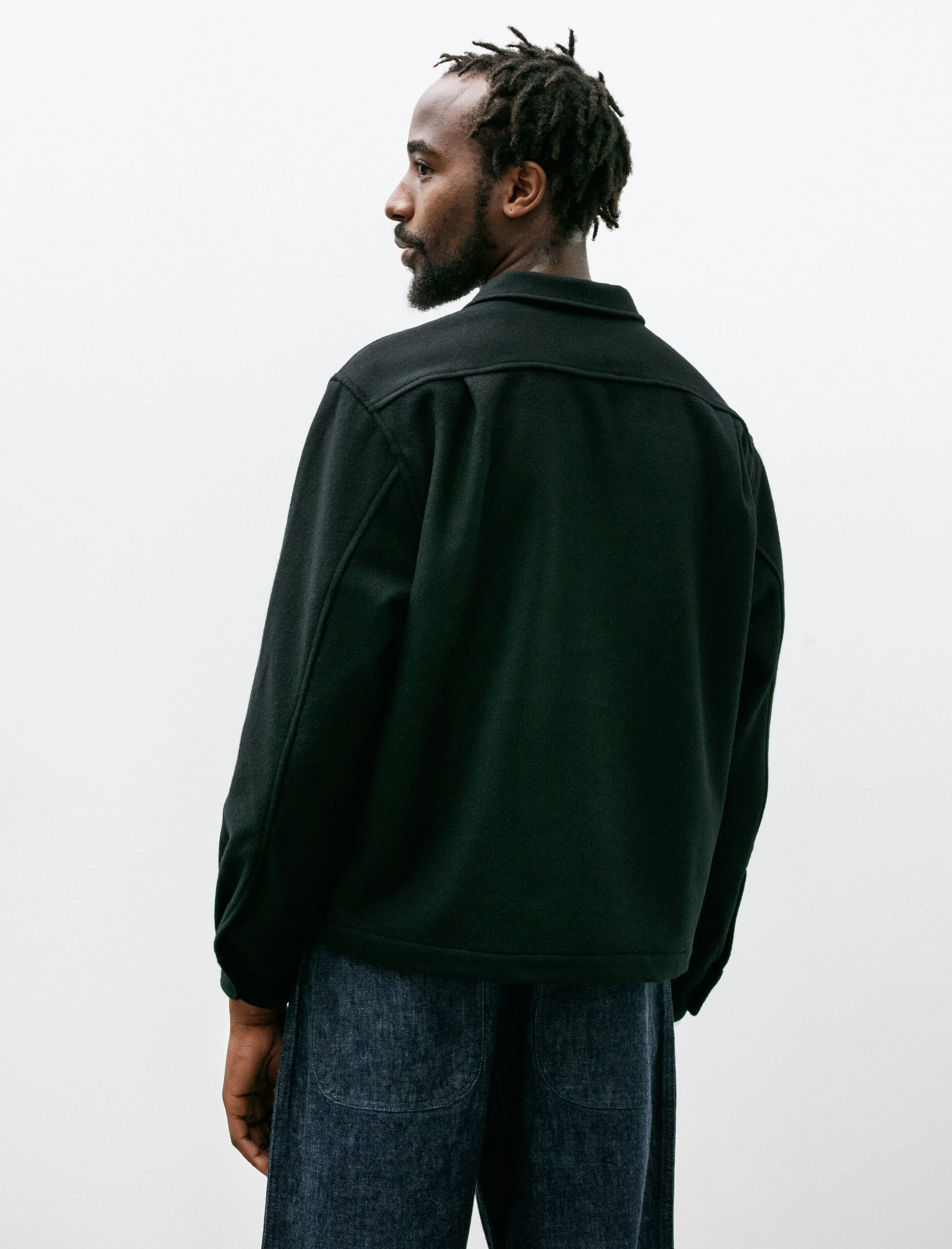 Travail Shirt Black Wool Flannel