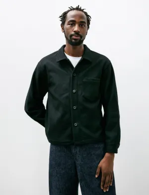 Travail Shirt Black Wool Flannel