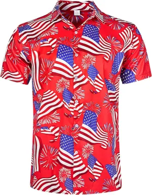 uideazone Mens Funny Hawaiian Shirts 3D Graphic Button Down Short Sleeve Tropical Holiday Beach Aloha Shirt