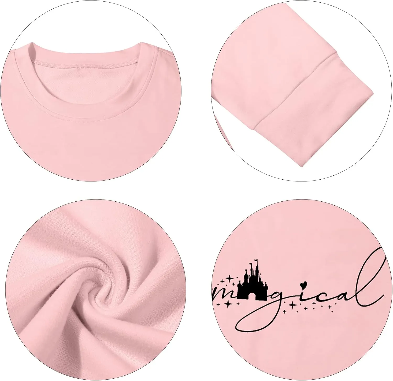 UNIQUENOE Magic Kingdom Sweatshirts For Women Magical Tshirt Family Vacation Tee Castle Graphic Short Sleeve Tops