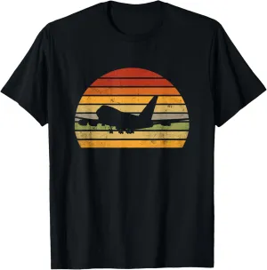 Vintage 747 silhouette at sunset T-Shirt