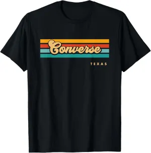 Vintage Sunset Stripes Converse, Texas T-Shirt