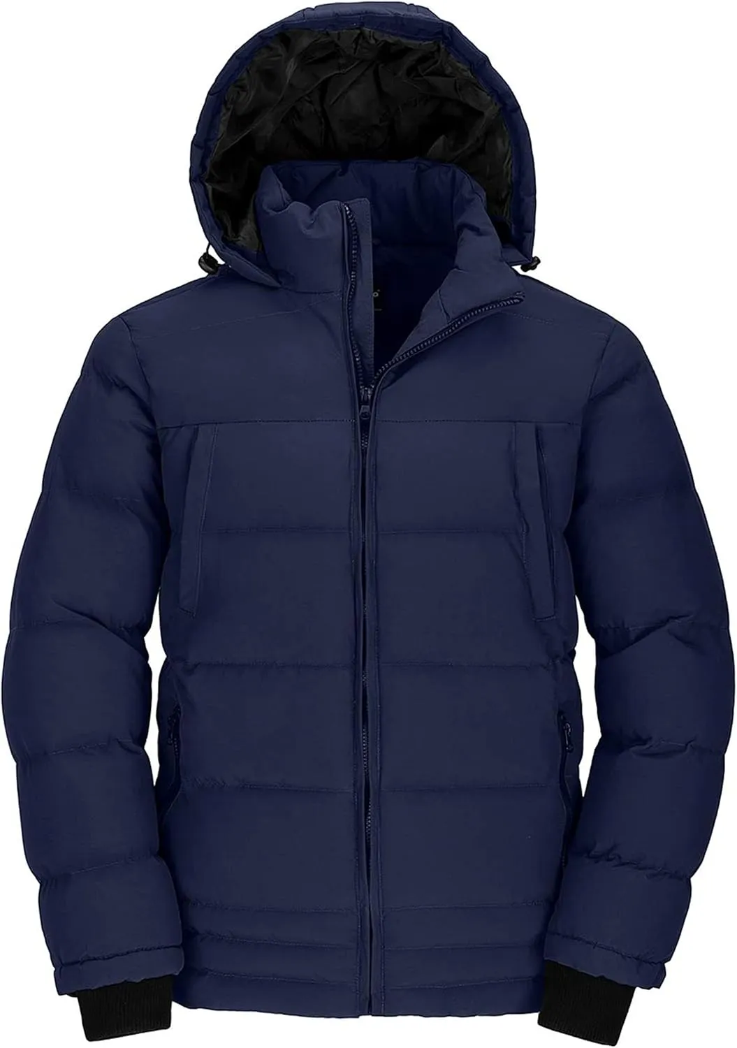wantdo Men's Thicken Puffer Jacket Padded Waterproof Warm Winter Coat with Hood