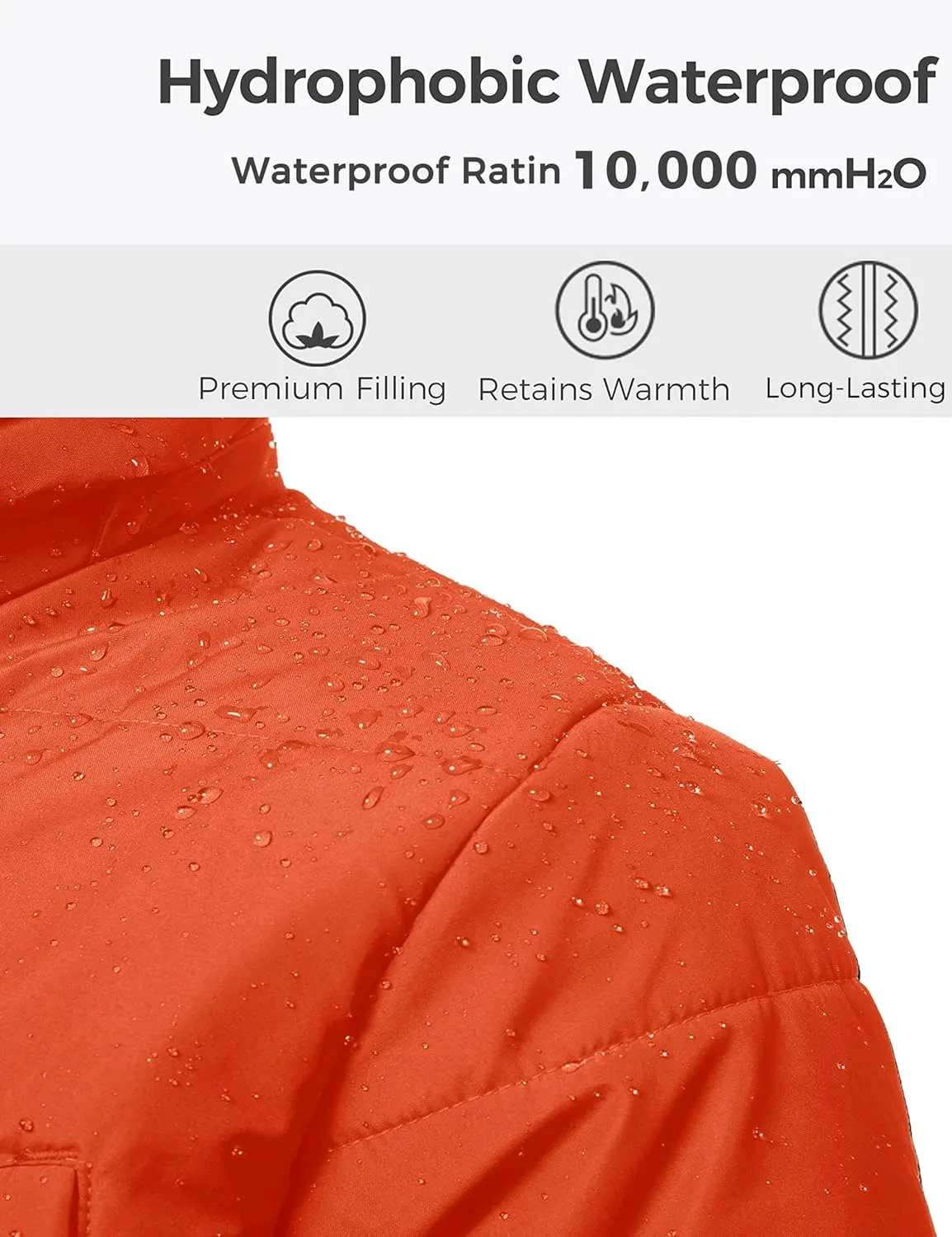 wantdo Men's Thicken Puffer Jacket Padded Waterproof Warm Winter Coat with Hood
