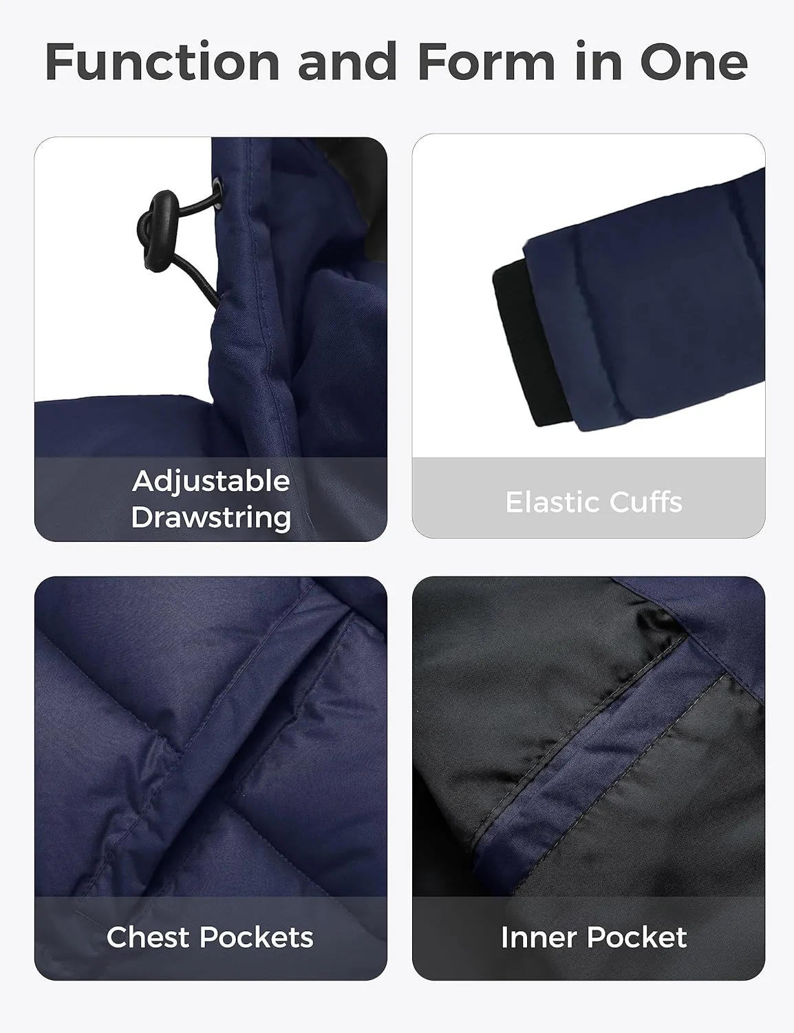 wantdo Men's Thicken Puffer Jacket Padded Waterproof Warm Winter Coat with Hood