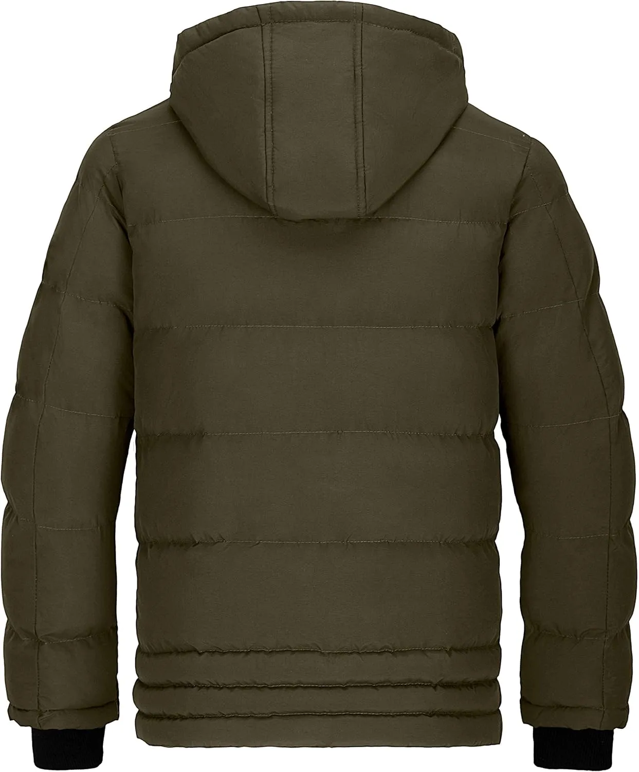 wantdo Men's Thicken Puffer Jacket Padded Waterproof Warm Winter Coat with Hood