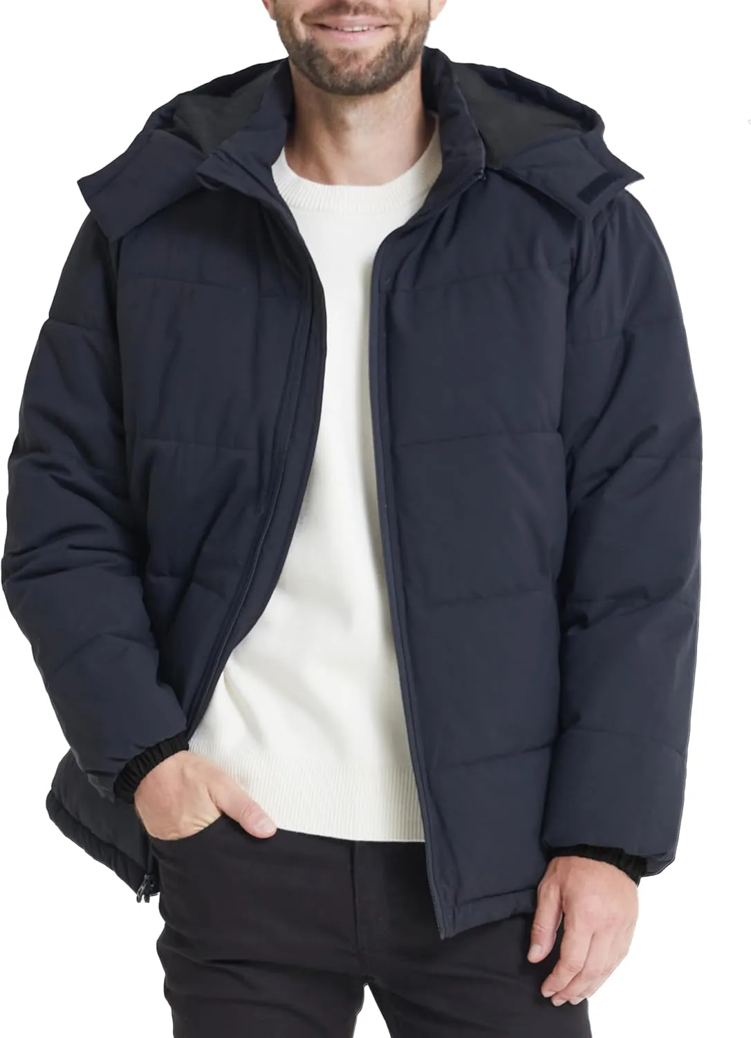 wantdo Men's Warm Puffer Jacket Thicken Waterproof Winter Coat with Detachable Hood