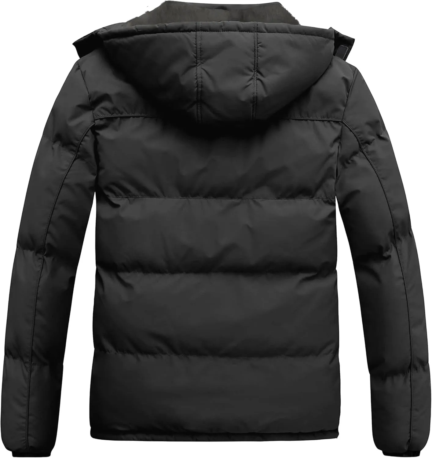 wantdo Men's Warm Puffer Jacket Thicken Waterproof Winter Coat with Detachable Hood