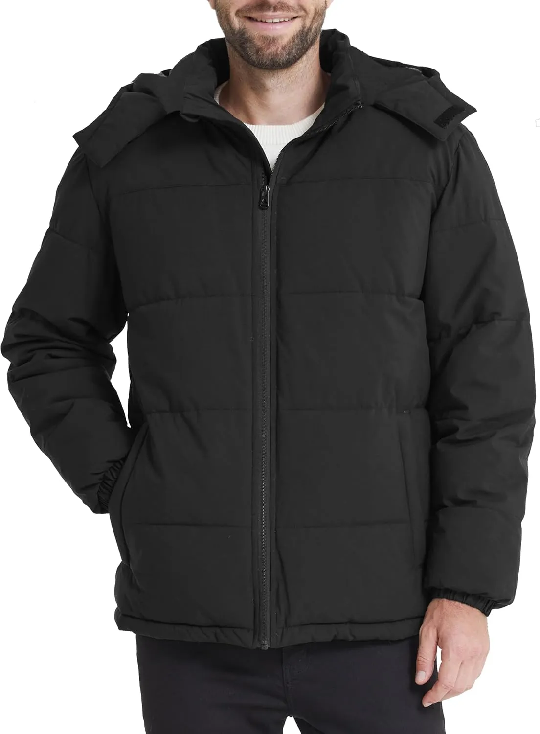 wantdo Men's Warm Puffer Jacket Thicken Waterproof Winter Coat with Detachable Hood