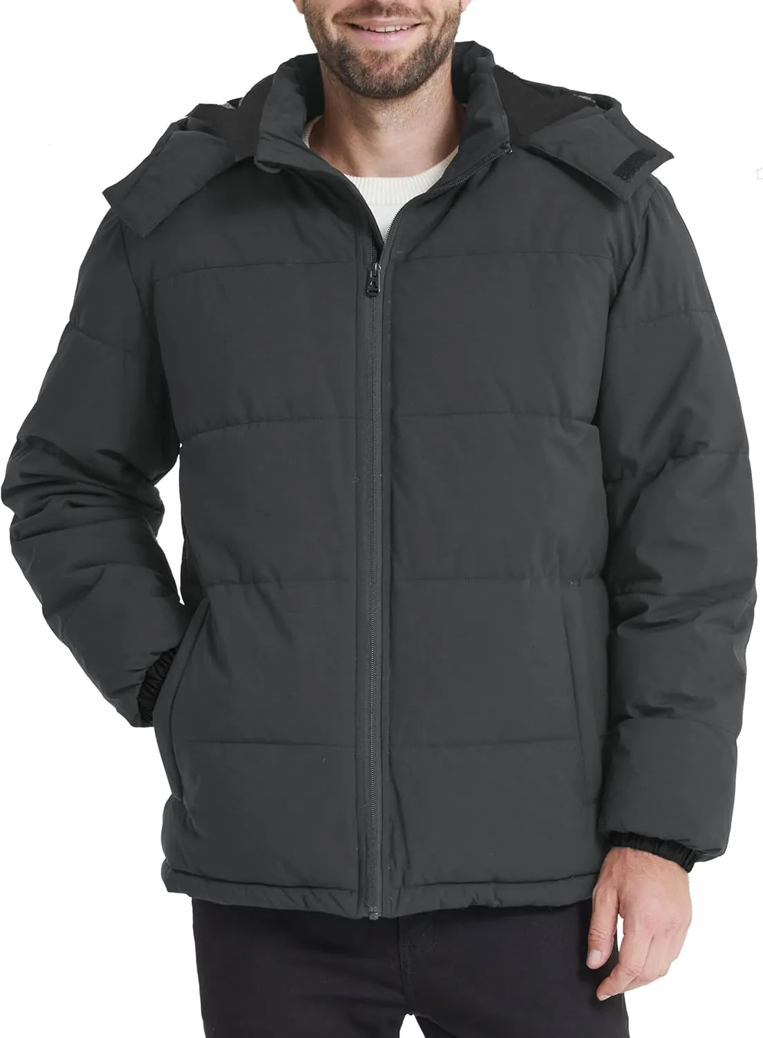 wantdo Men's Warm Puffer Jacket Thicken Waterproof Winter Coat with Detachable Hood