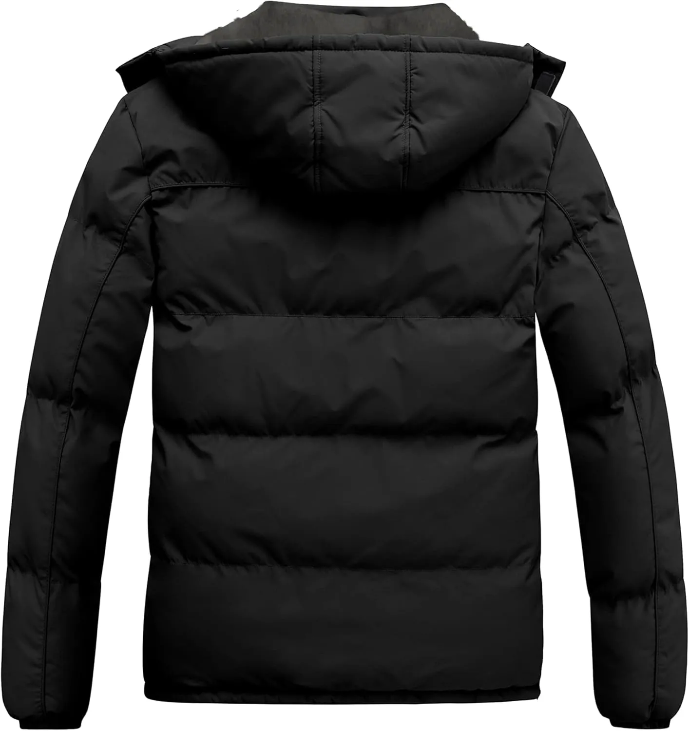 wantdo Men's Warm Puffer Jacket Thicken Waterproof Winter Coat with Detachable Hood