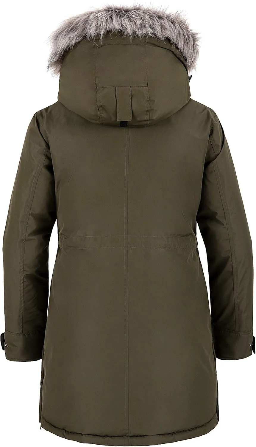 wantdo Women's Hooded Winter Coat Waterproof Warm Long Puffer Jacket Parka