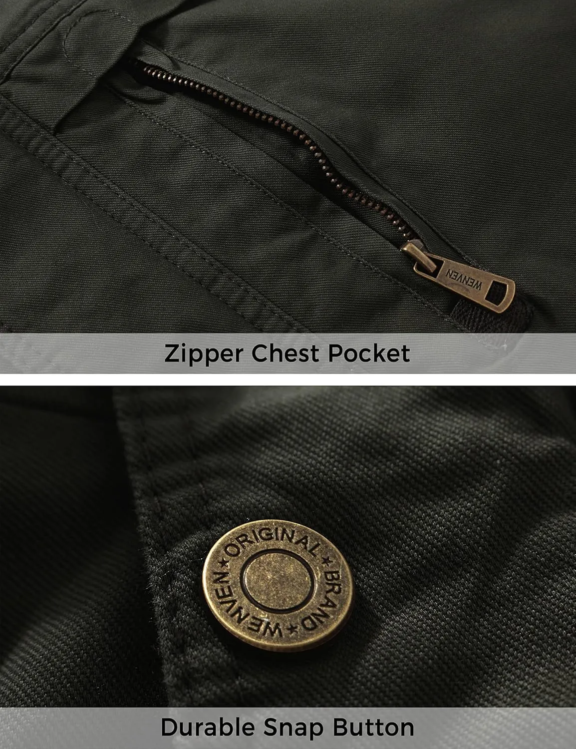 WenVen Men's Winter Sherpa Parka Mid Length Thicken Military Style Warm Jacket with Removable Hood
