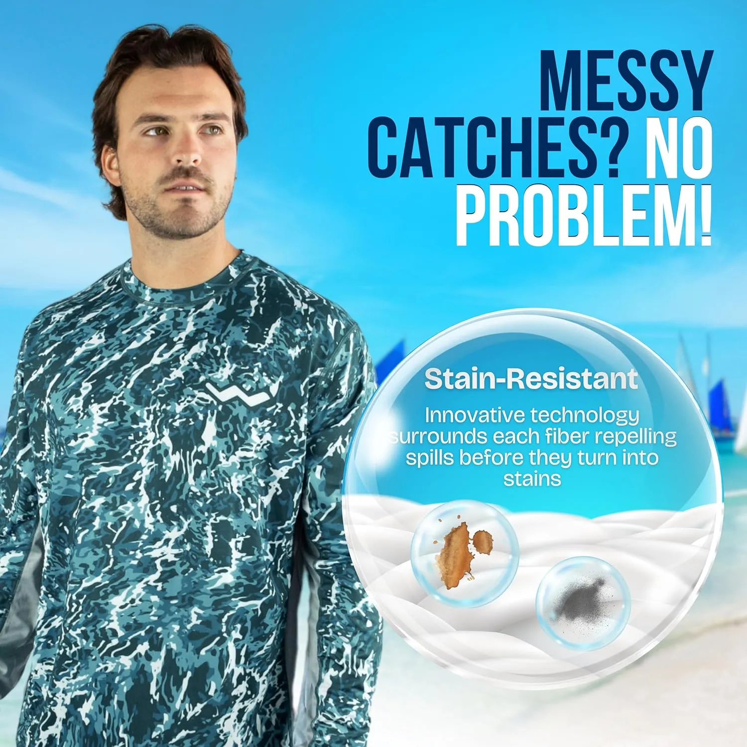 WindRider UPF 50  Sun Protection Long Sleeve Shirts for Men  Rash Guard Mens Swim Shirt for Fishing Swimming & Outdoor Fun