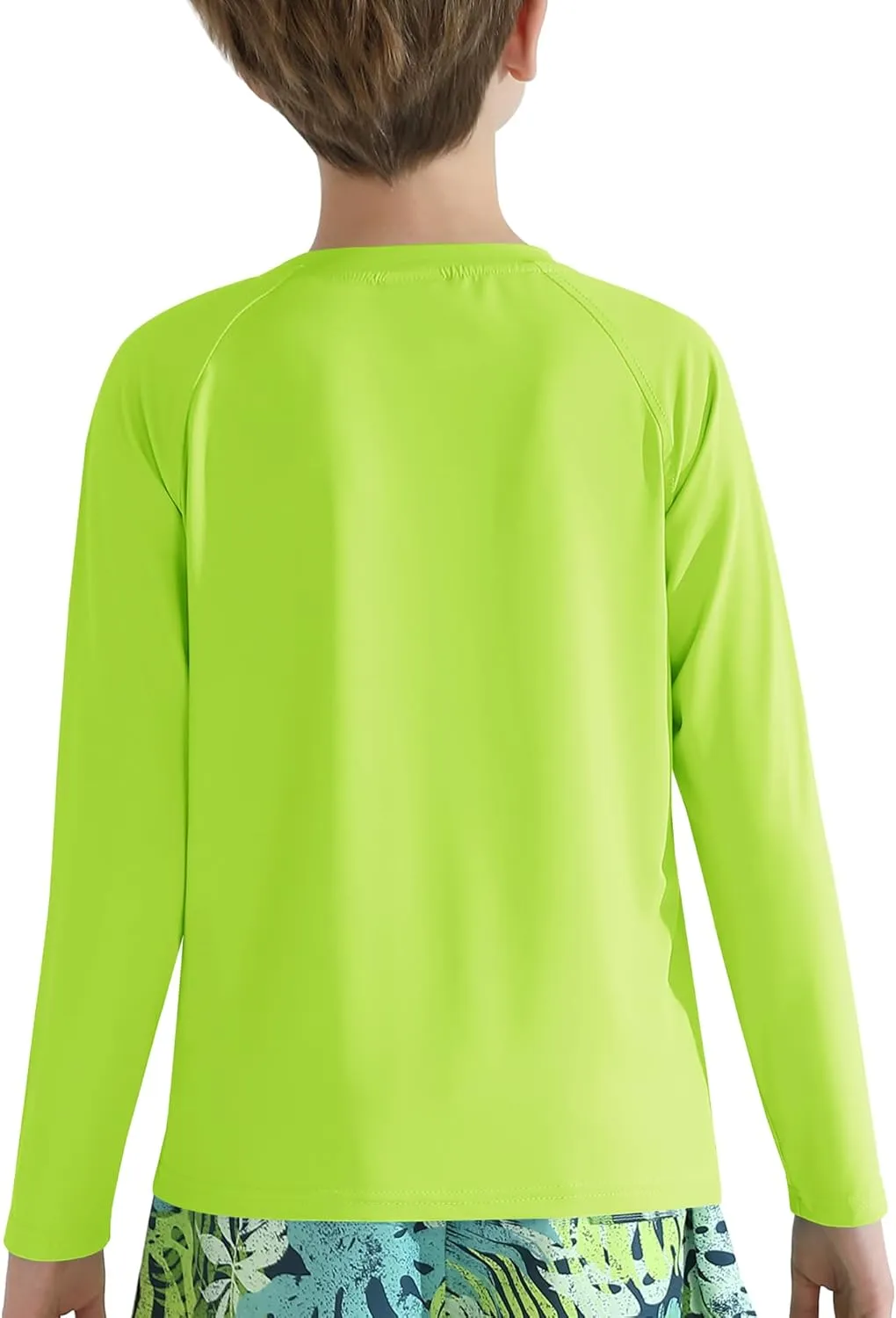 WISREMT Youth Kid Neon Shirt Boy Girl UPF 50  Rash Guard Quick Dry Athletic Long Sleeve T Shirt Sun Protection Water Swim Top