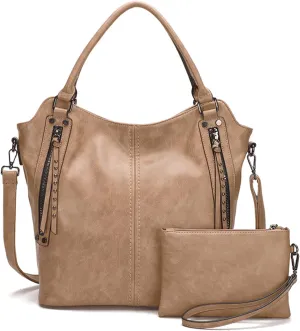 Women 2pcs Set Bucket Bag Handbag Crossbody Top-handle Bags Waterproof