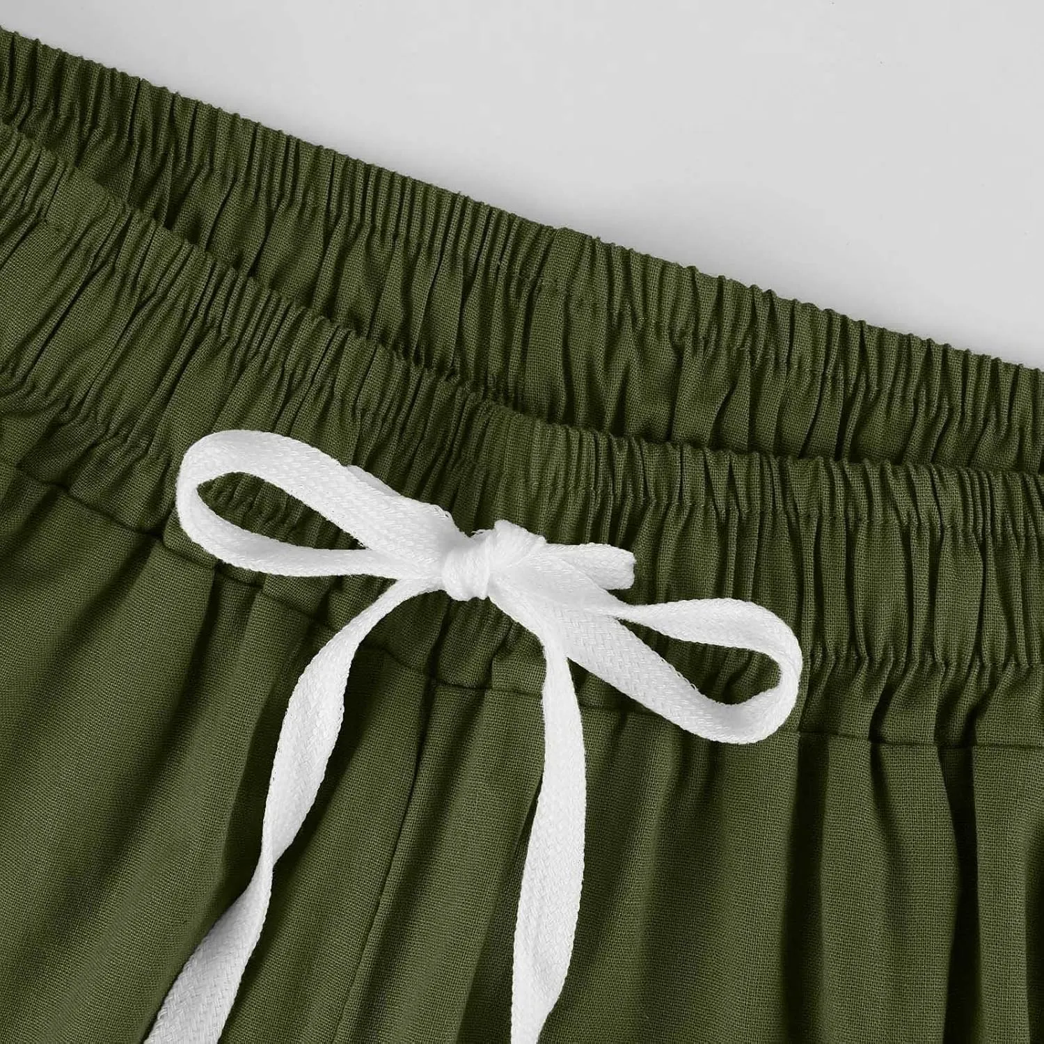 Women Casual High Waist Pants Summer Solid Long Palazzo Pants Beach Trousers Loose Business Work Office Trousers