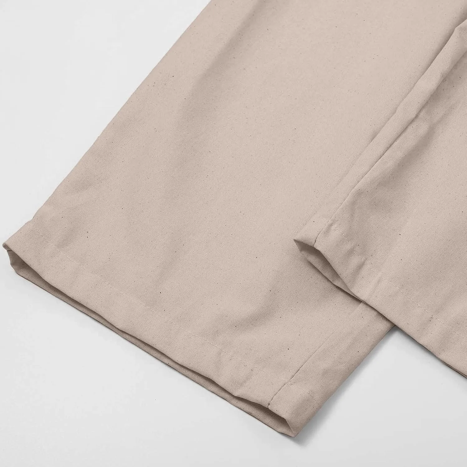 Women Linen Pant Summer Casual Roll Up Straight Leg Trousers Elastic Waist Drawstring Slacks Lounge Pants with Pocket