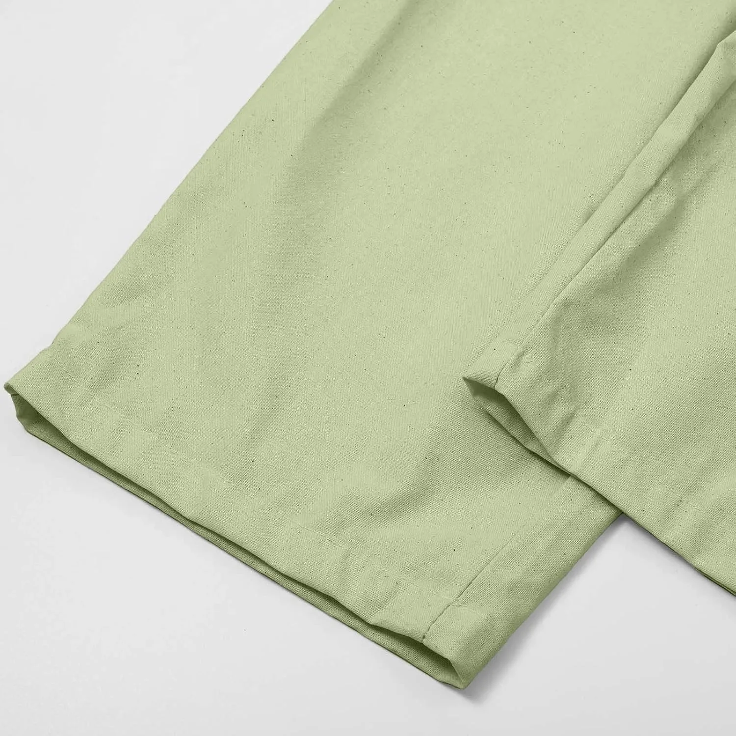 Women Linen Pant Summer Casual Roll Up Straight Leg Trousers Elastic Waist Drawstring Slacks Lounge Pants with Pocket