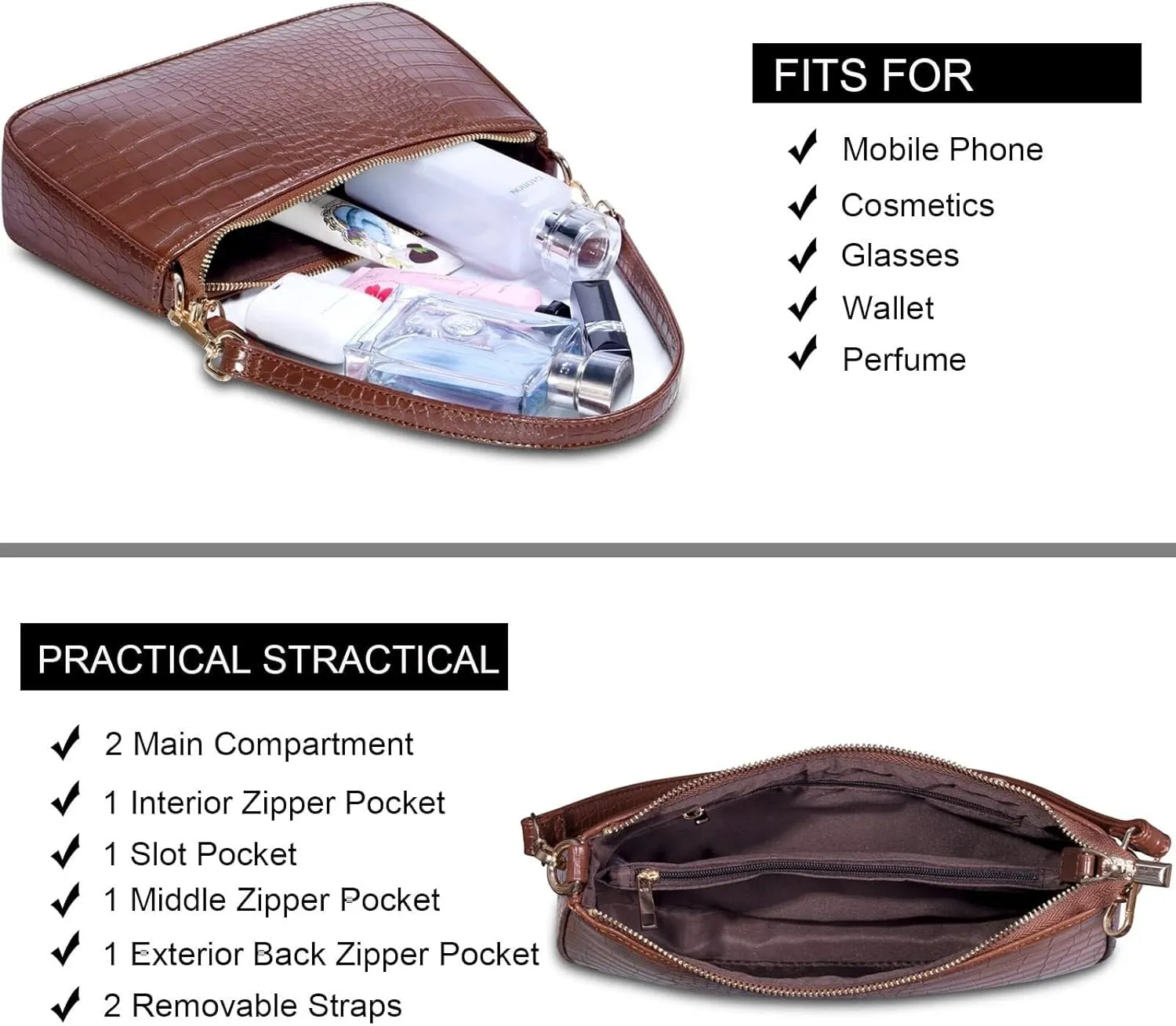 Women Shoulder Bag Convertible Crossbody Bag Hobo Top-Handle Tote Bags