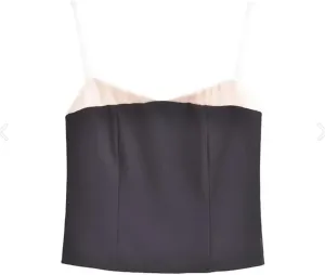 Women Summer Crop Top Spaghetti Straps Slim Tank Tops Patchwork Camisole