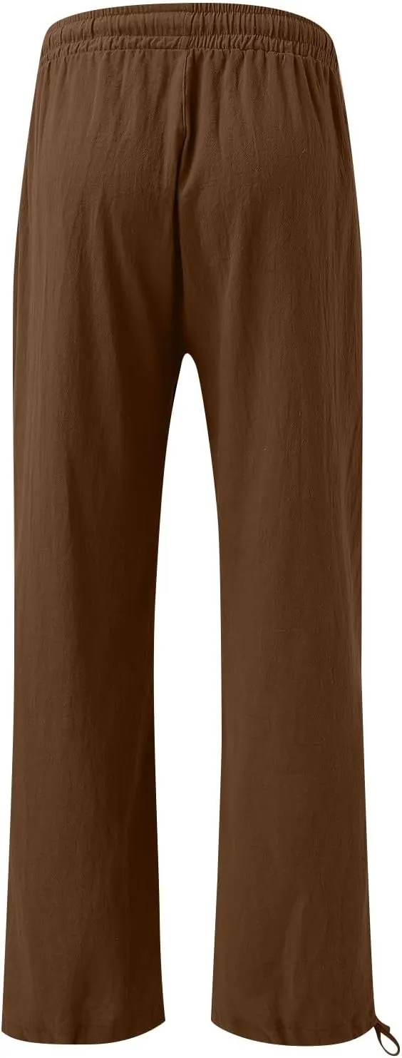 Women's 2024 Casual Wide Leg Pants High Waist Drawstring Loose Fit Trousers Elastic Waist Wide Leg Pants with Pockets